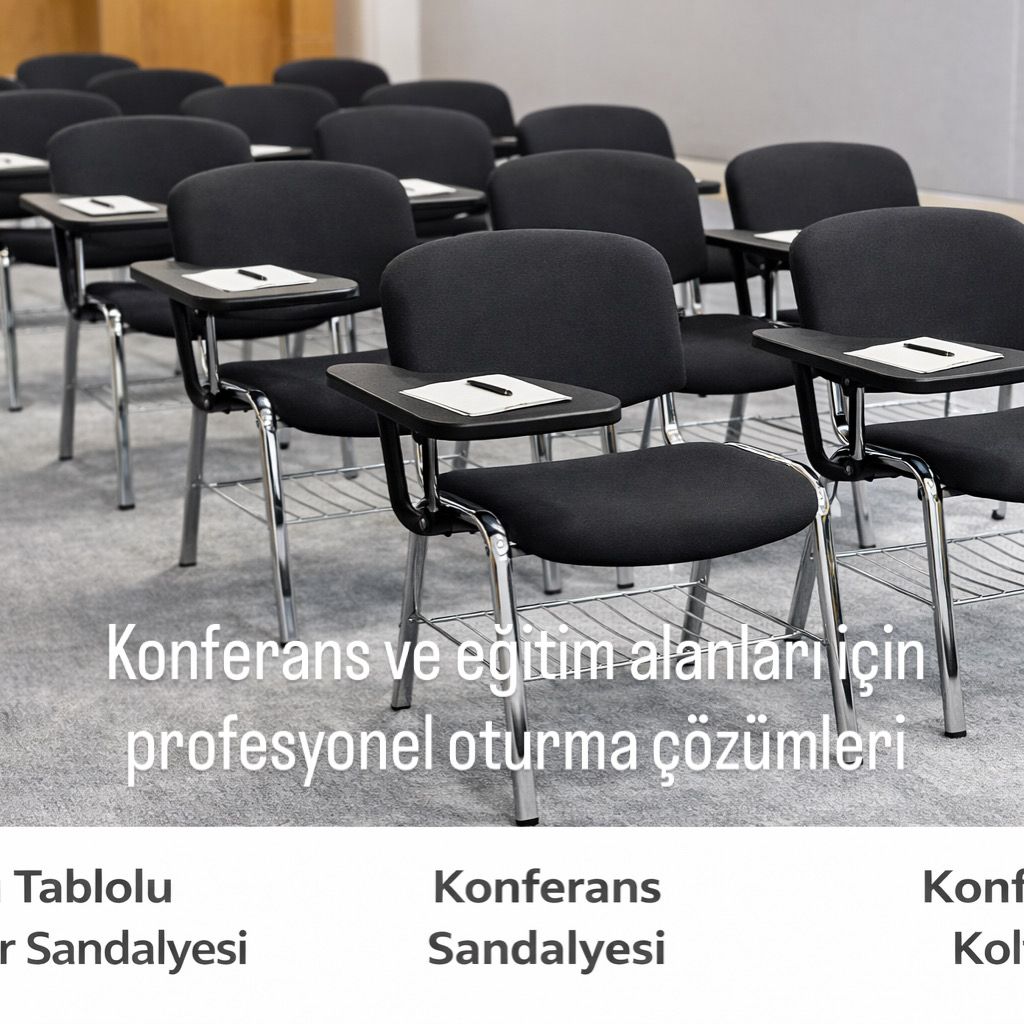 Form Ahşap Yazı Tablalı Krom Ayaklı Konferans Koltuğu